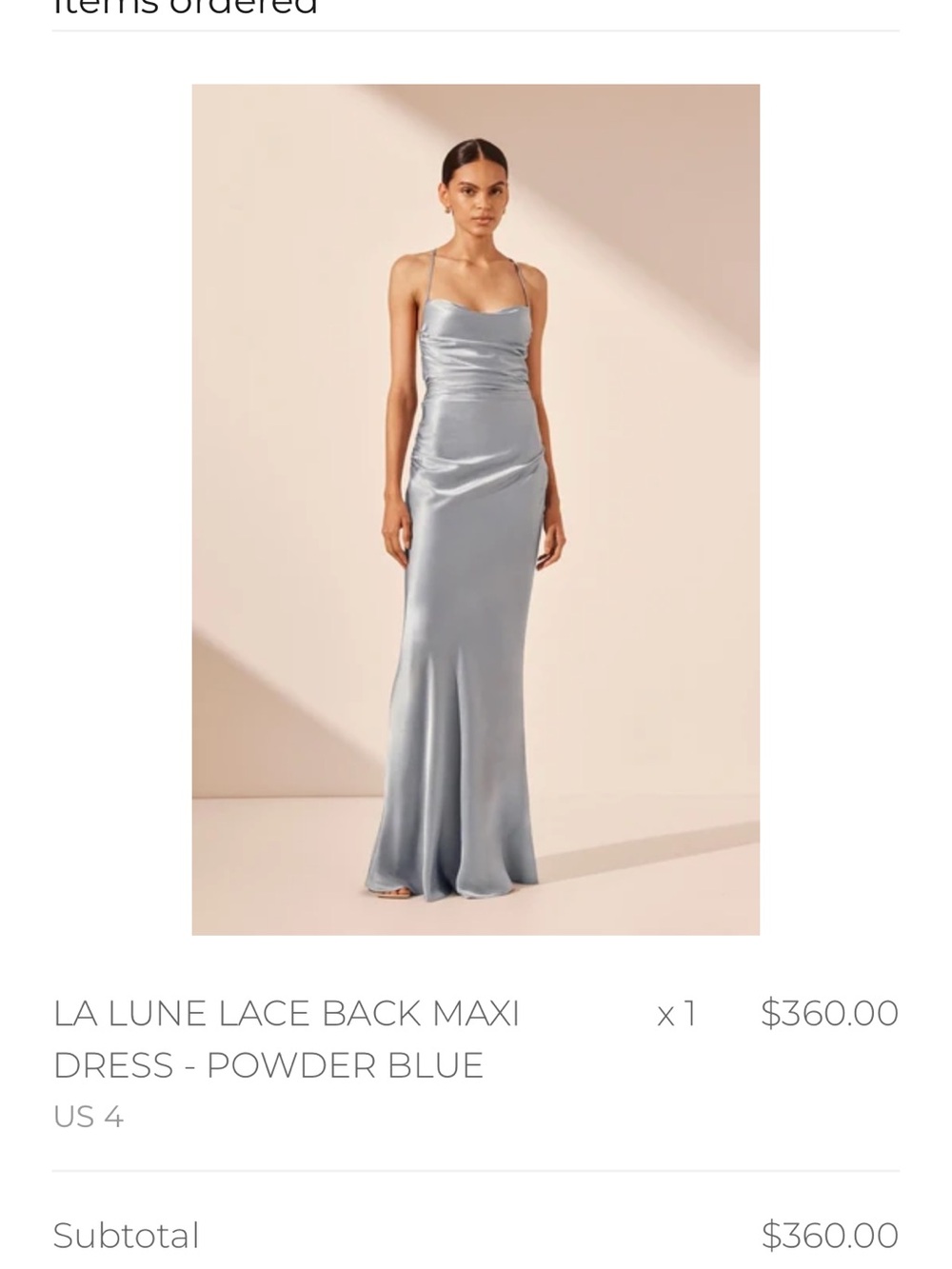 Shona Joy Powder Blue La Lune Lace Back Maxi  Dress